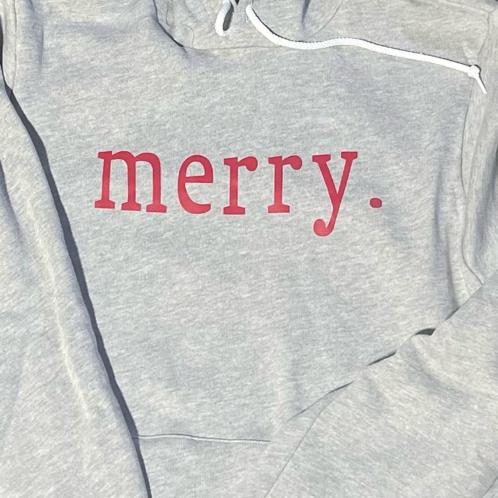 Merry. - Custom Light Grey Hoodie - BRAND NEW
